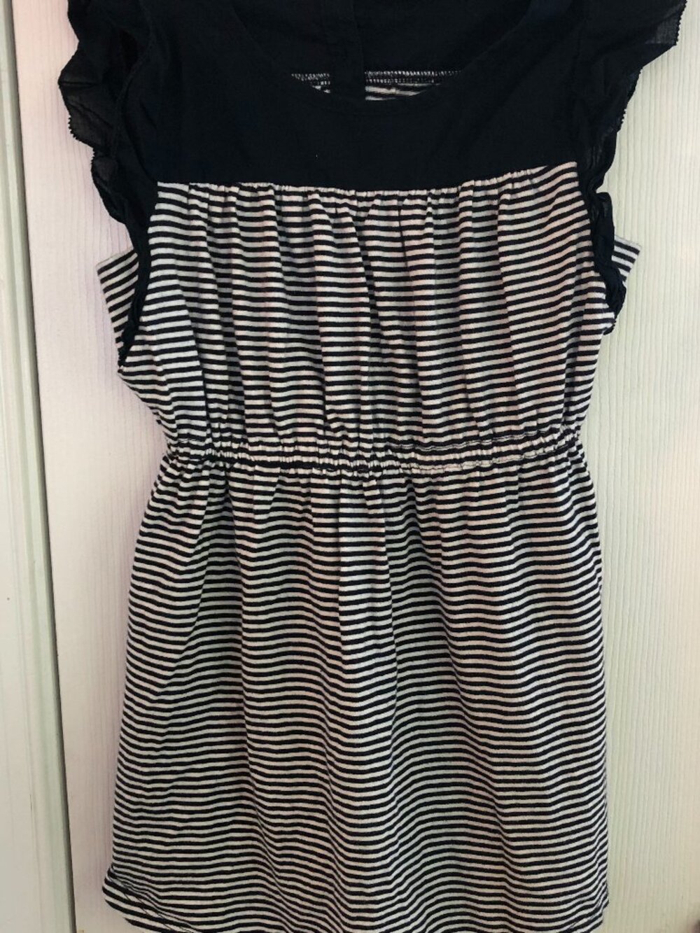 Gap Kids Girls Blue and White Stripe Dress short Sleeves Size S [6-7]